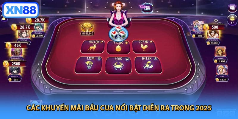 Các khuyến mãi bầu cua nổi bật diễn ra trong 2025